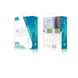 מטען קיר 20W נורדיק עם כבל סי לטייפ סי (PD) שני כניסות (PD) (USB)