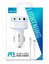 מטען רכב Nordic 43W כבל Lightning